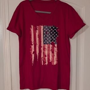 Unk Patriotic Red V-Neck Tee